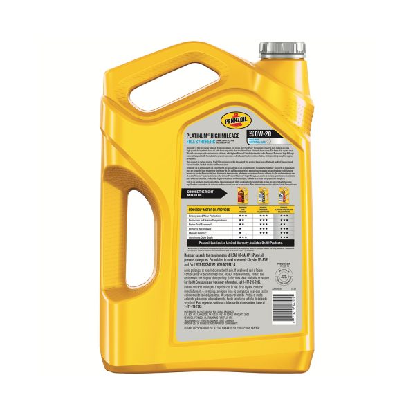 Pennzoil Platinum High Mileage Full Synthetic 0W-20 - Hình ảnh 2