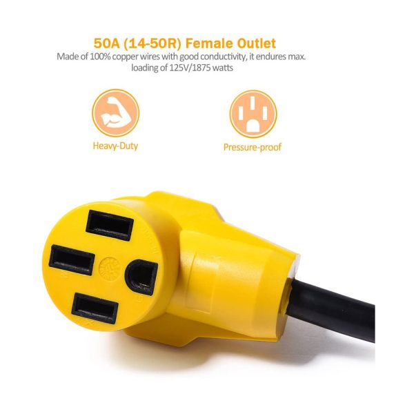 SnowyFox RV 15Amp to 50Amp Adapter - 15Male - Hình ảnh 5