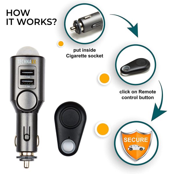 Technaxx car Alarm with Charging Function TX-100 - Hình ảnh 3