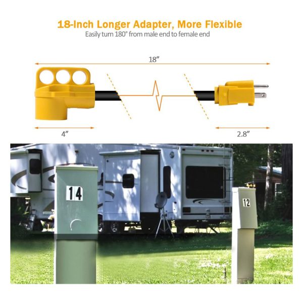 SnowyFox RV 15Amp to 50Amp Adapter - 15Male - Hình ảnh 3